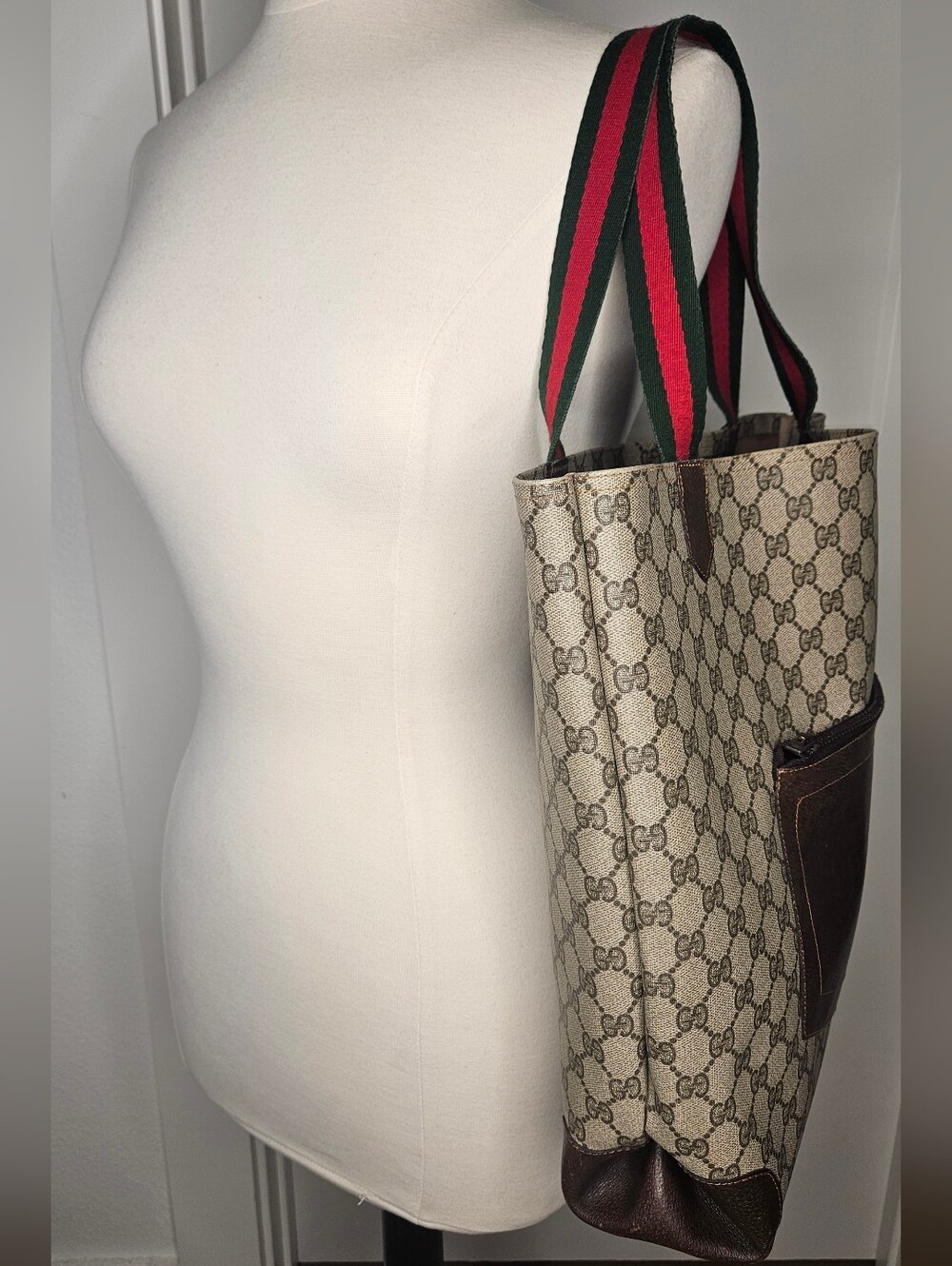 Authentic Gucci Vintage GG Supreme Sherry Line Tote GG Supreme Monogram Bag - Picture 12 of 12